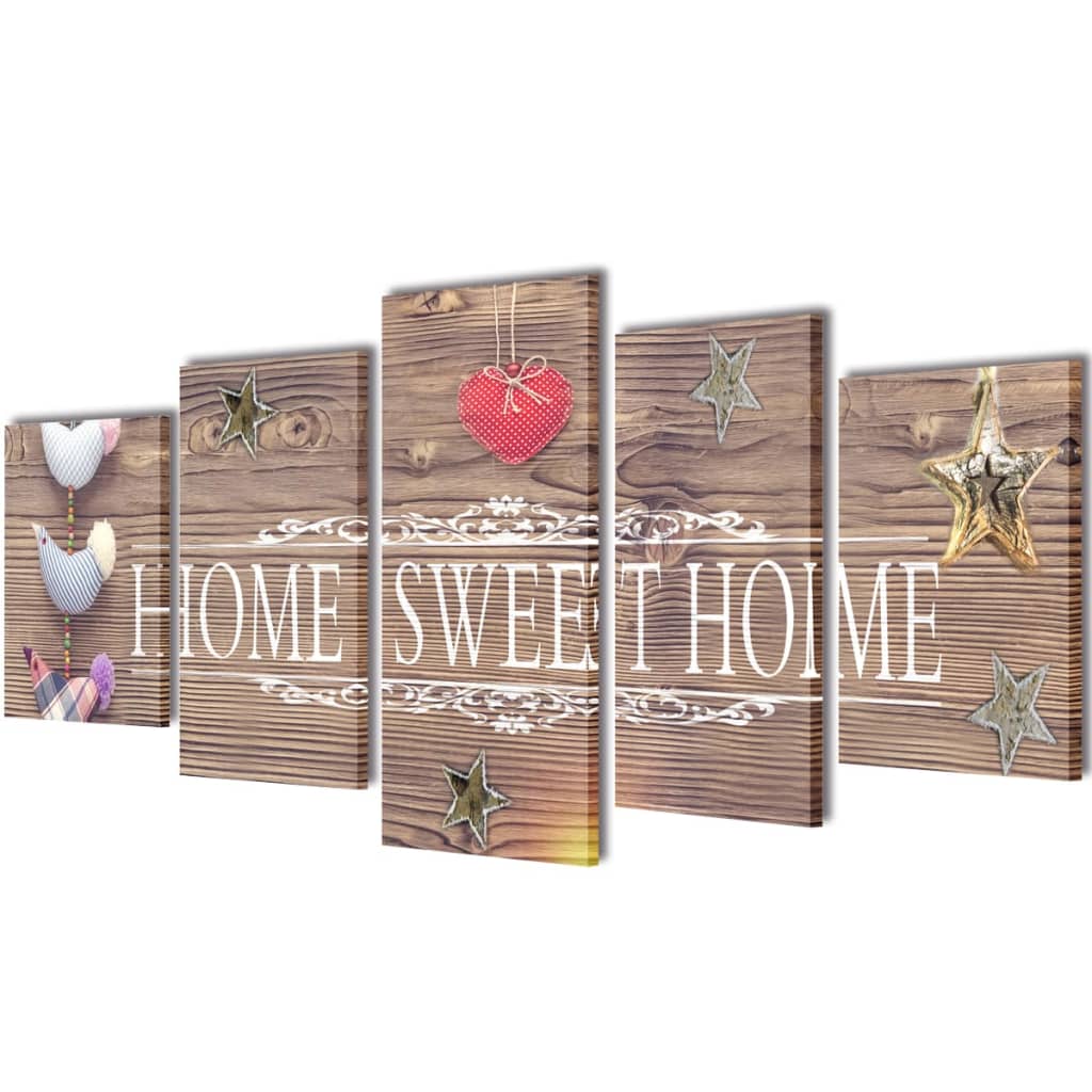Set Stampa Su Tela Da Muro Home Sweet Home 200 X 100 cm