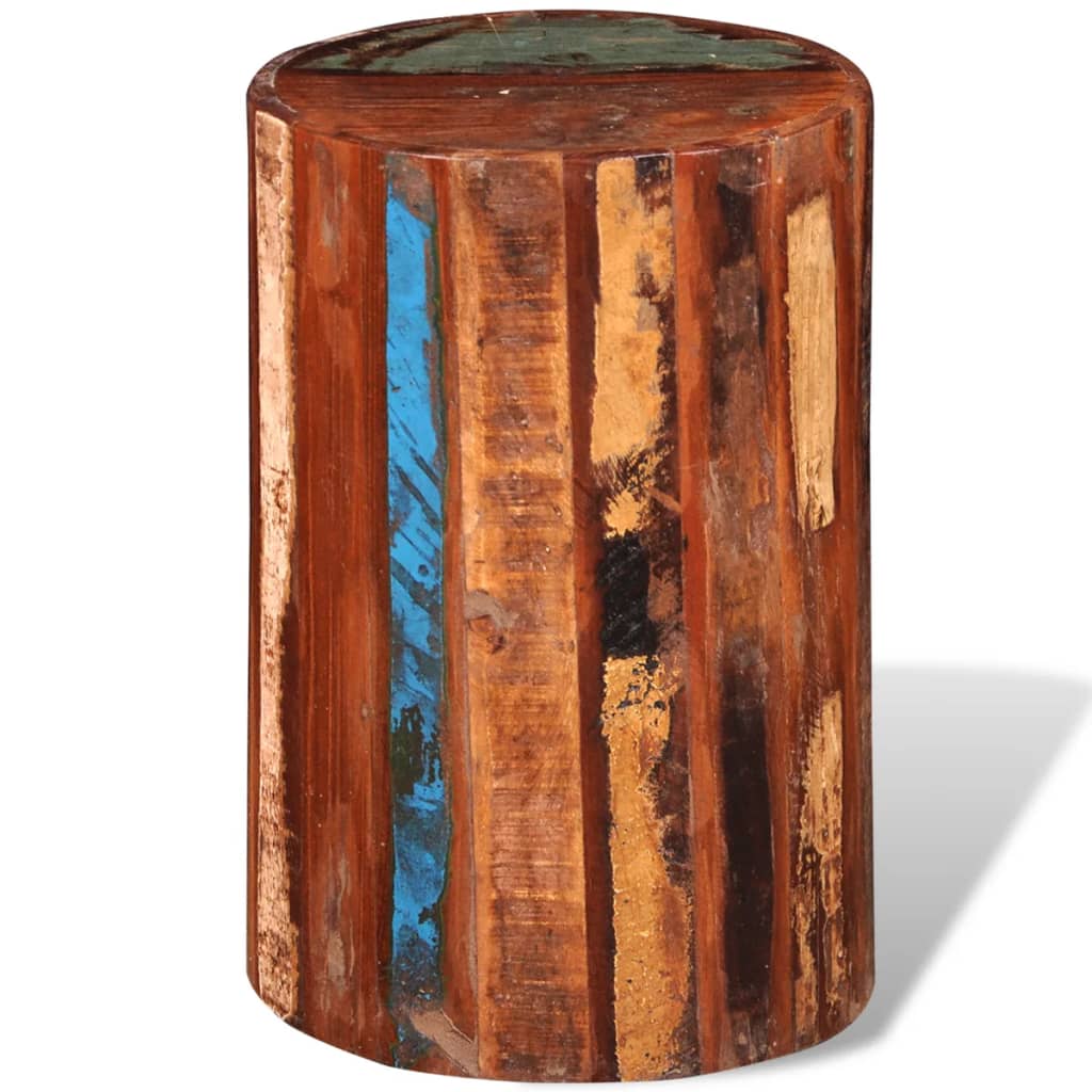 Sgabello In Legno Massello Di Recupero