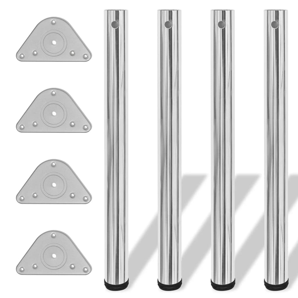 Gambe Per Tavolo 4 Pz Altezza Regolabile Cromate 710 mm