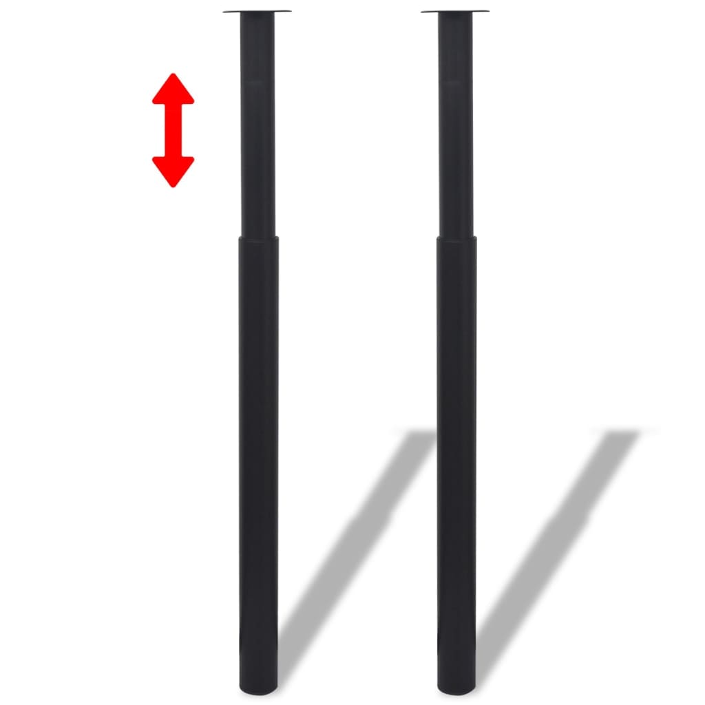 Gambe Telescopiche Per Tavolo 2 Pz Nere 710 MM-1100 mm