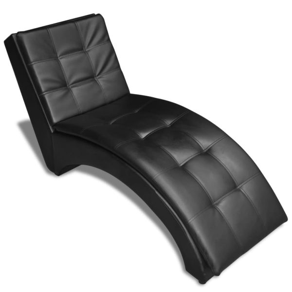 Sedia A Sdraio Con Cuscino Nera In Similpelle - Image 5