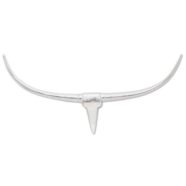Decorazione Da Parete Testa Di Toro In Alluminio Argento 96 cm - Image 3