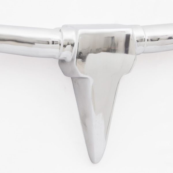 Decorazione Da Parete Testa Di Toro In Alluminio Argento 96 cm - Image 4