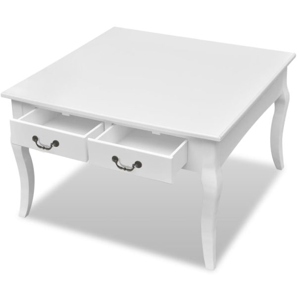 Tavolino Da Salotto Con 4 Cassetti Bianco - Image 3