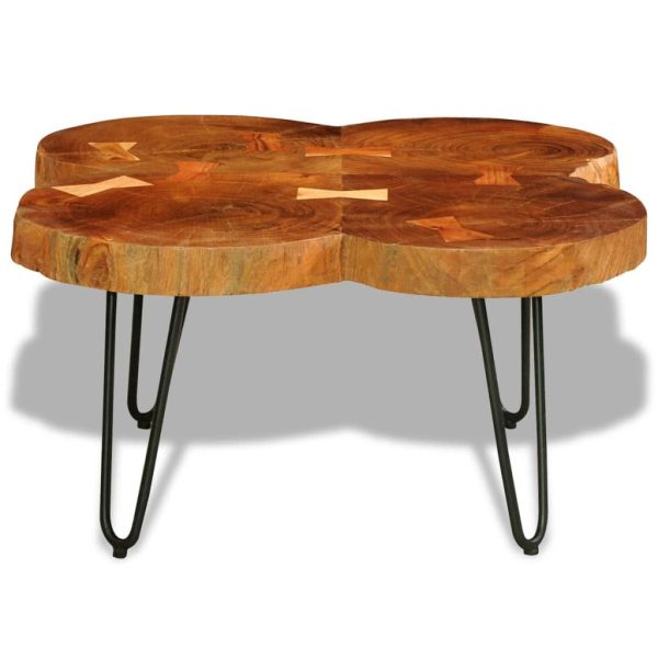 Tavolino Da Caffè 35 Cm 4 Tronchi In Legno Massello Di Sheesham - Image 2