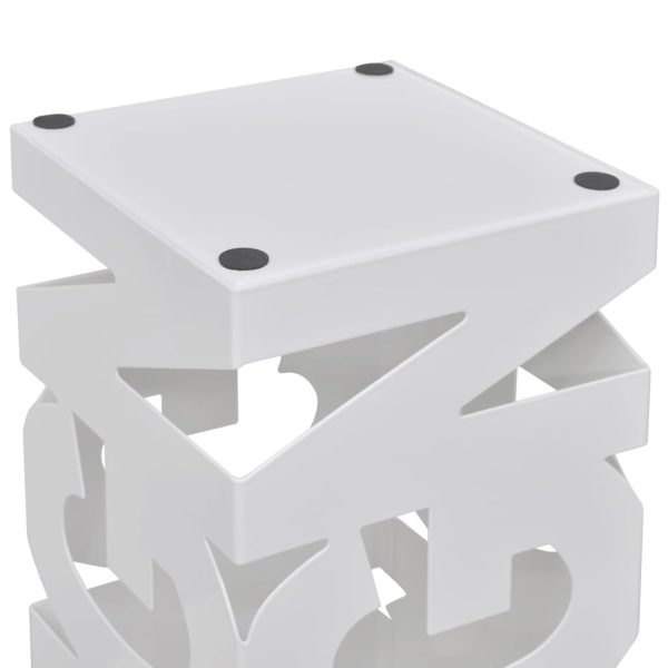 Portaombrelli Bastoni Passeggio Quadrato Acciaio 48,5 Cm Bianco - Image 3