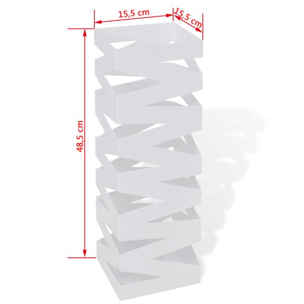 Portaombrelli Bastoni Passeggio Quadrato Acciaio 48,5 Cm Bianco - Image 5
