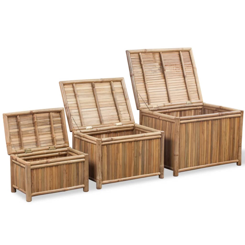 Scatole Portaoggetti Set 3 Pz In Bambù