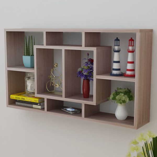 Espositore Da Parete Pensile 8 Scomparti Color Rovere - Image 5