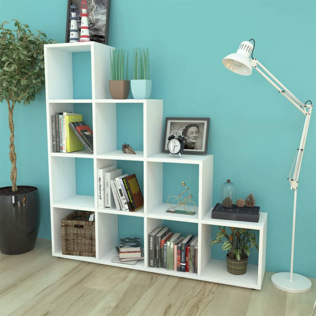 Libreria / Scaffale Espositore A Scala 142 Cm Bianco
