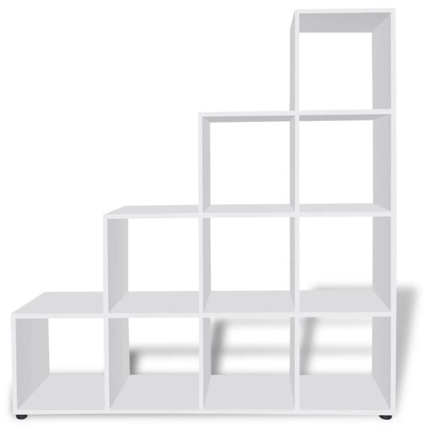 Libreria / Scaffale Espositore A Scala 142 Cm Bianco - Image 3