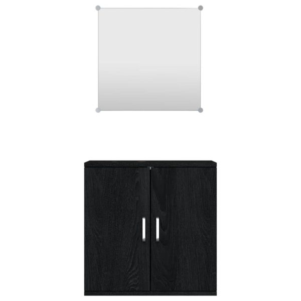 Set Mobili Da Bagno 2 Pz Nero In Legno Multistrato - Image 4