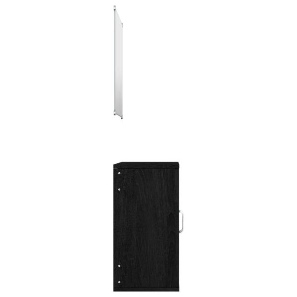 Set Mobili Da Bagno 2 Pz Nero In Legno Multistrato - Image 5