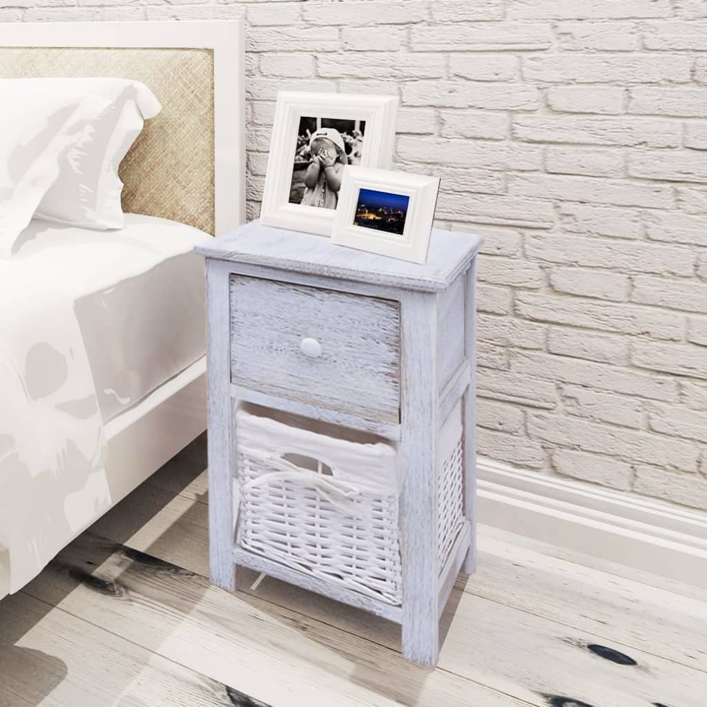 Comodino In Legno Bianco