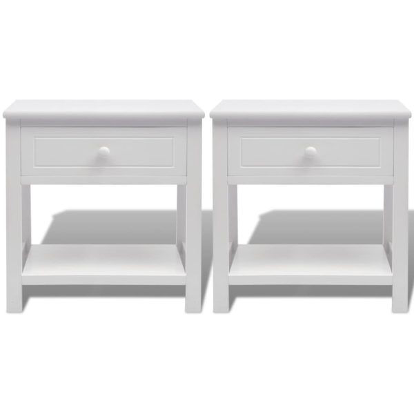 Comodini 2 Pezzi Bianchi In Legno - Image 3