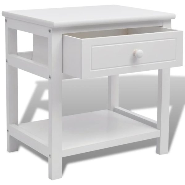 Comodini 2 Pezzi Bianchi In Legno - Image 4
