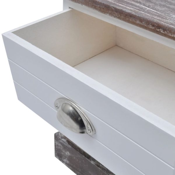 Comodini 2 Pz Marrone E Bianco - Image 5