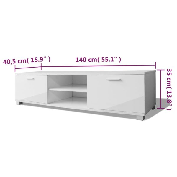 Mobile Porta Tv Bianco Lucido 120x40,5x35 cm - Image 5
