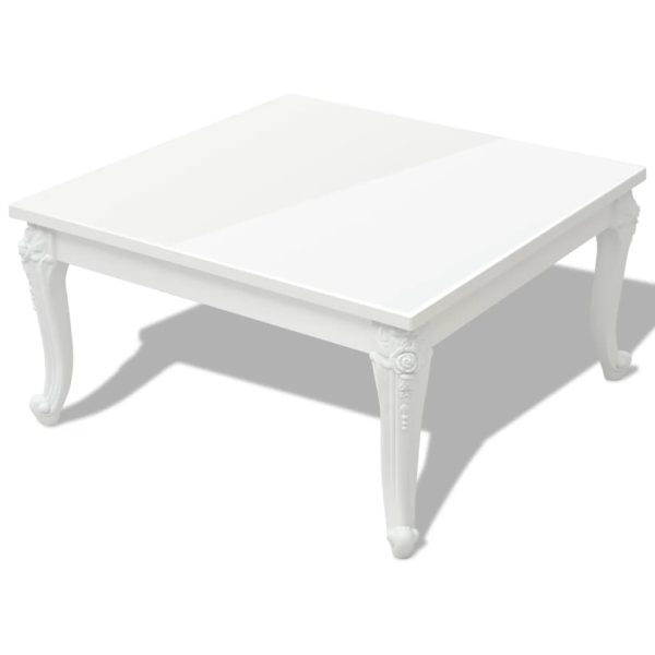 Tavolino Da Salotto 80x80x42 Cm Lucido Bianco - Image 2