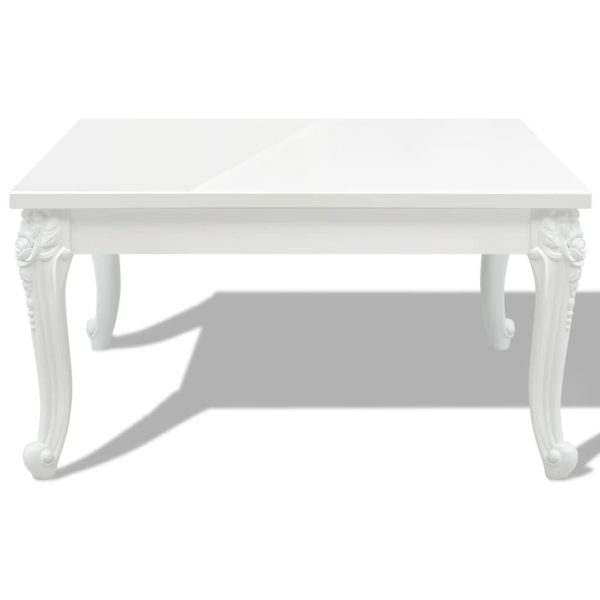 Tavolino Da Salotto 80x80x42 Cm Lucido Bianco - Image 3