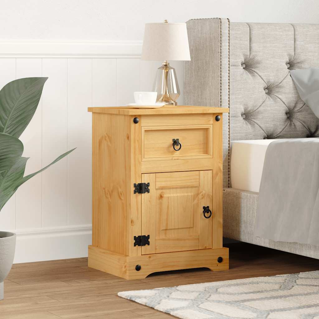 Comodino In Legno Di Pino Messicano Corona Range 53x39x66 cm
