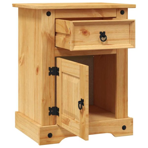Comodino In Legno Di Pino Messicano Corona Range 53x39x66 cm - Image 5