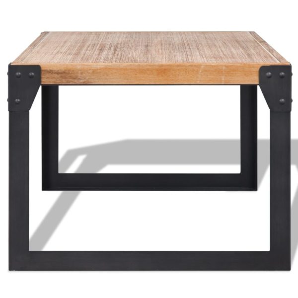 Tavolino Da Salotto In Legno Massello Di Acacia 100x60x45 cm - Image 3