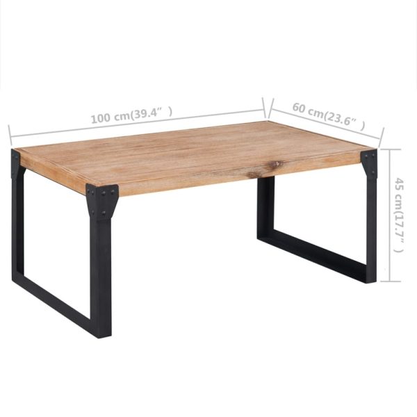 Tavolino Da Salotto In Legno Massello Di Acacia 100x60x45 cm - Image 5
