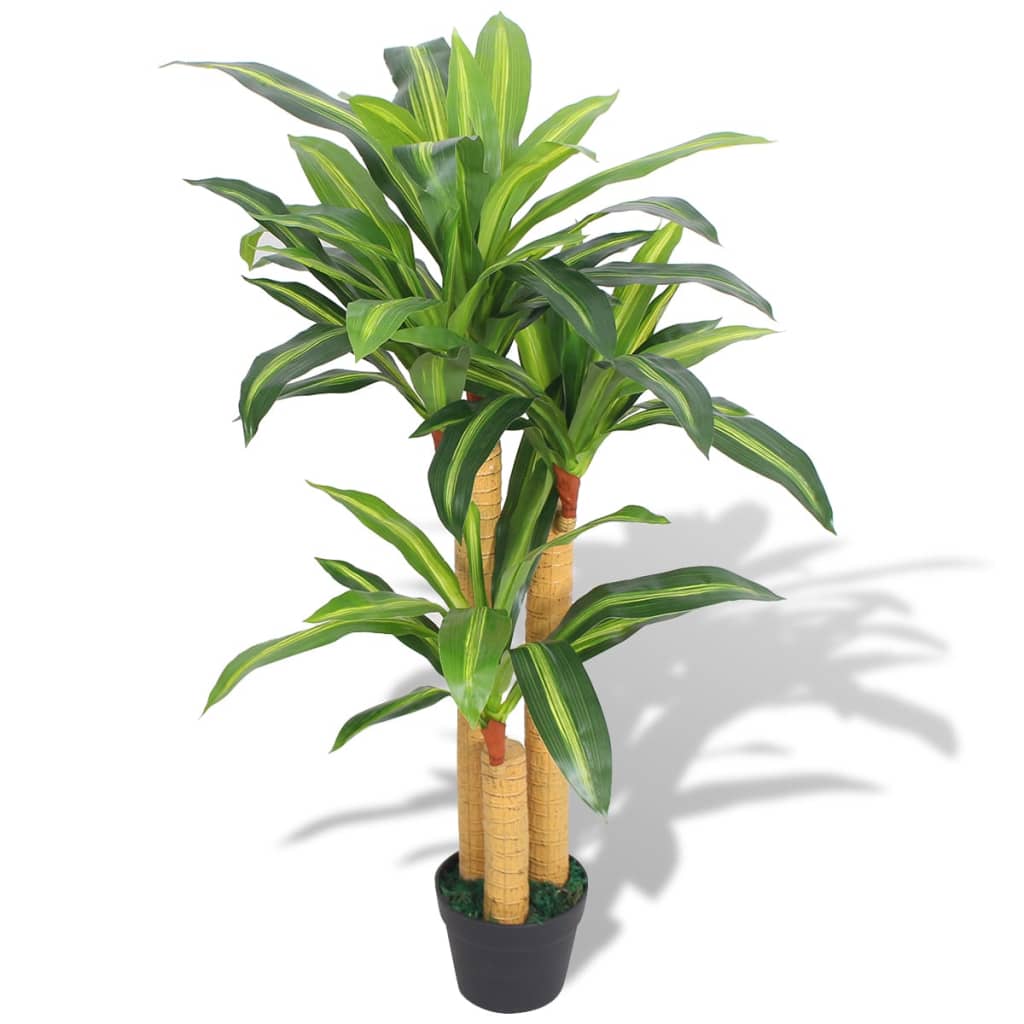Dracena Pianta Artificiale Con Vaso 100 Cm Verde
