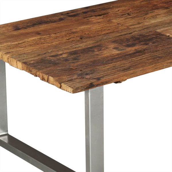Tavolino Da Salotto In Legno Massello Recuperato 100x60x38 cm - Image 6