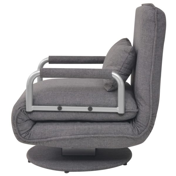 Sedia Girevole E Divano Letto Grigio Scuro In Tessuto - Image 4