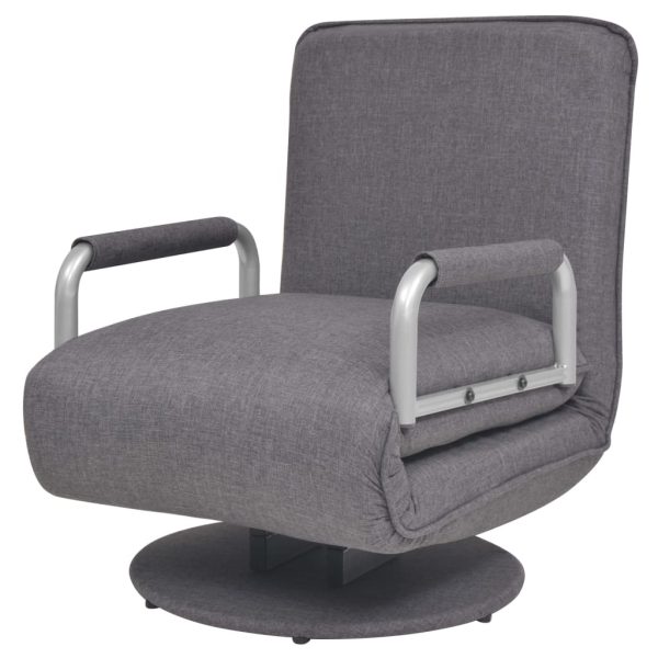 Sedia Girevole E Divano Letto Grigio Scuro In Tessuto - Image 5