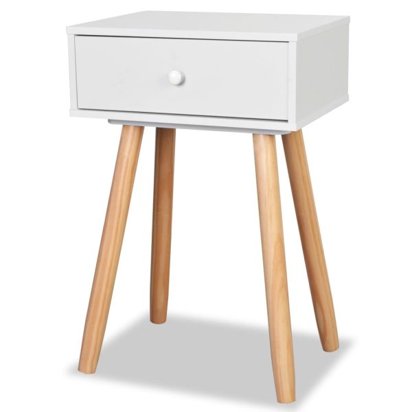 Comodini Set 2 Pz In Massello Di Pino 40x30x61 Cm Bianchi - Image 3