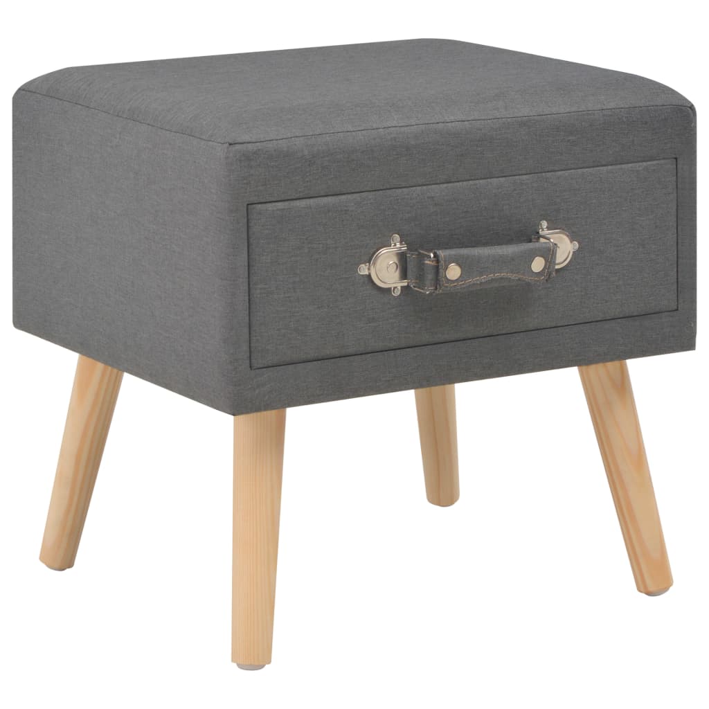 Comodino Grigio Scuro 40x35x40 Cm In Tessuto