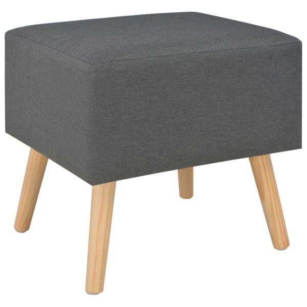 Comodino Grigio Scuro 40x35x40 Cm In Tessuto - Image 3