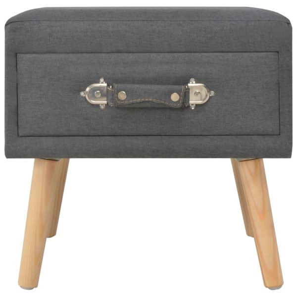 Comodino Grigio Scuro 40x35x40 Cm In Tessuto - Image 4