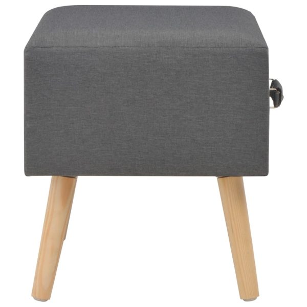 Comodino Grigio Scuro 40x35x40 Cm In Tessuto - Image 5