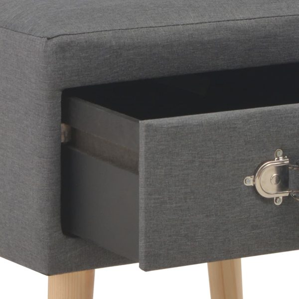 Comodino Grigio Scuro 40x35x40 Cm In Tessuto - Image 6