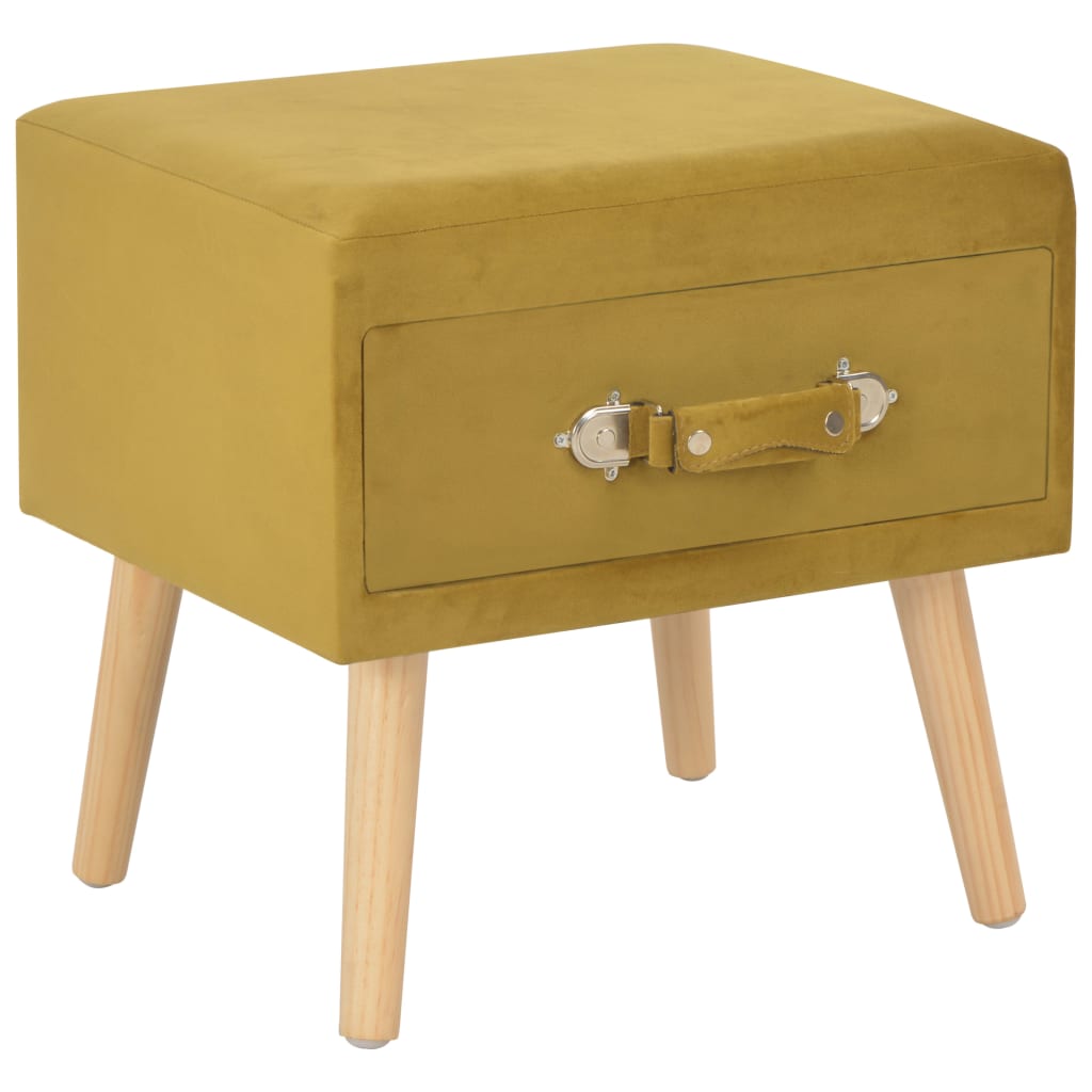 Comodino Mustard 40x35x40 Cm In Velluto
