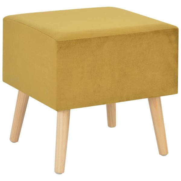 Comodino Mustard 40x35x40 Cm In Velluto - Image 3