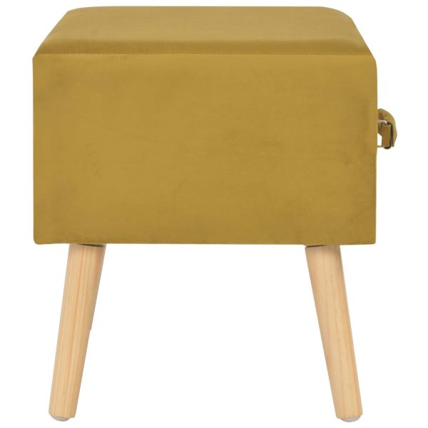 Comodino Mustard 40x35x40 Cm In Velluto - Image 5