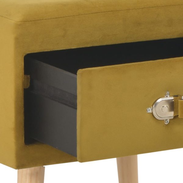 Comodino Mustard 40x35x40 Cm In Velluto - Image 6