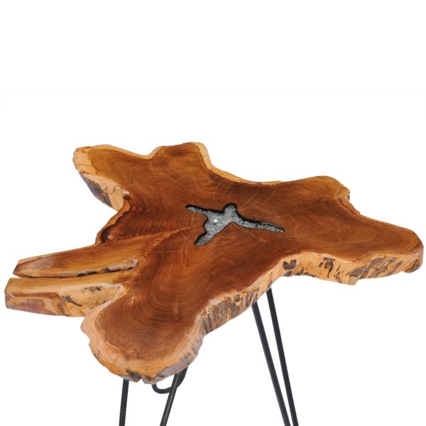 Tavolino Da Salotto 70x45 Cm Legno Massello Teak E Poliresina - Image 3