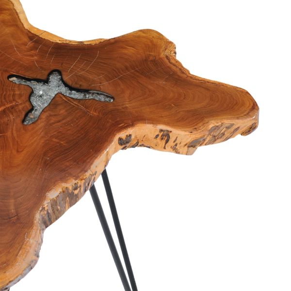 Tavolino Da Salotto 70x45 Cm Legno Massello Teak E Poliresina - Image 4