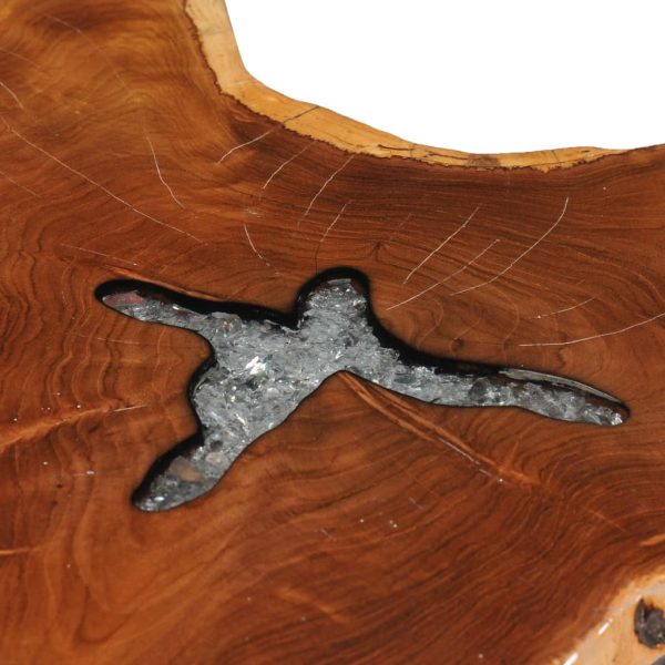 Tavolino Da Salotto 70x45 Cm Legno Massello Teak E Poliresina - Image 5