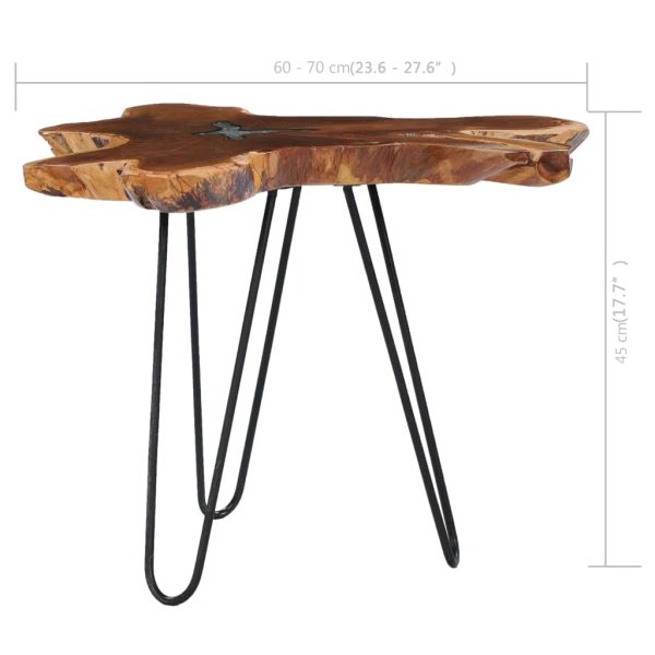 Tavolino Da Salotto 70x45 Cm Legno Massello Teak E Poliresina - Image 6