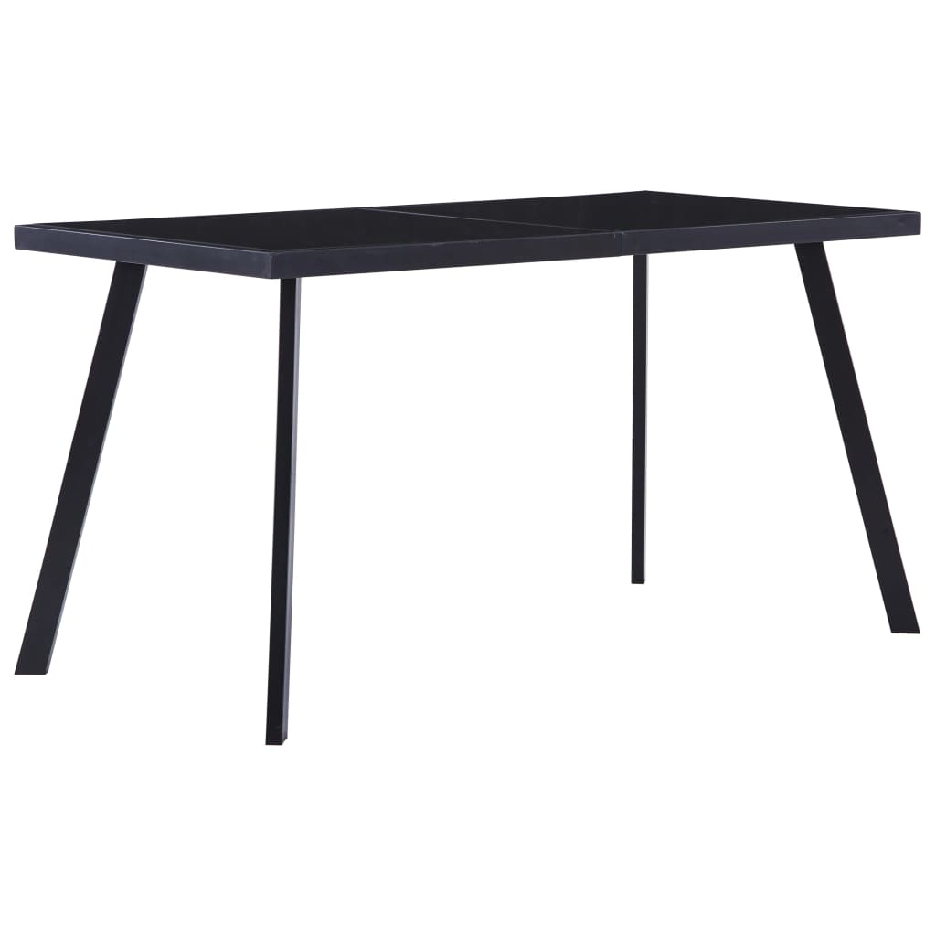 Tavolo Da Pranzo Nero 140x70x75 Cm In Vetro Temperato