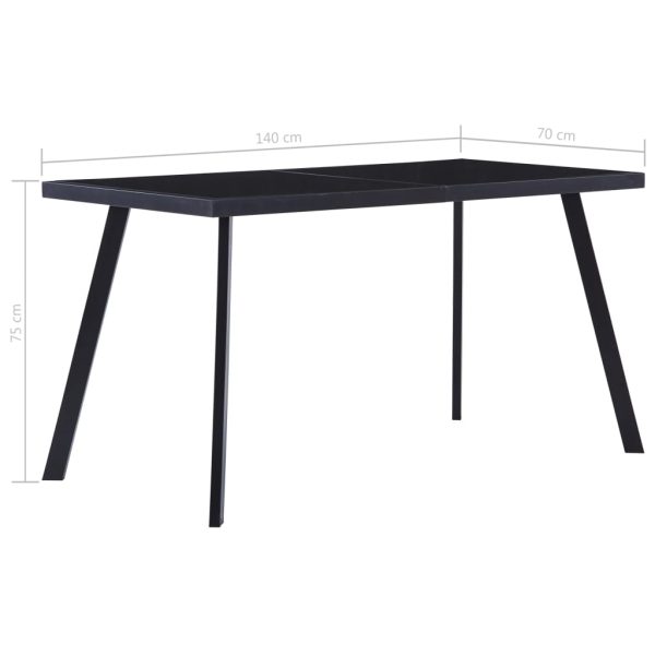 Tavolo Da Pranzo Nero 140x70x75 Cm In Vetro Temperato - Image 5