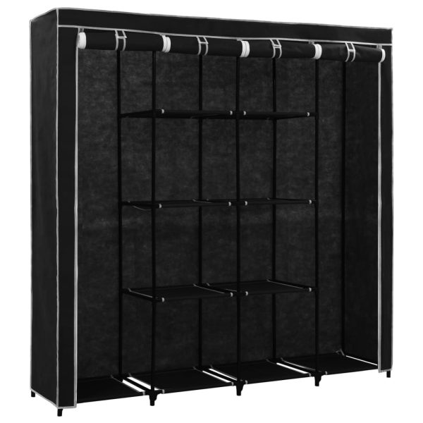 Guardaroba Con 4 Scomparti Nero 175x45x170 cm - Image 3