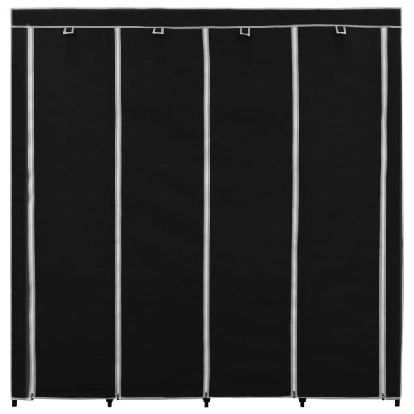 Guardaroba Con 4 Scomparti Nero 175x45x170 cm - Image 4